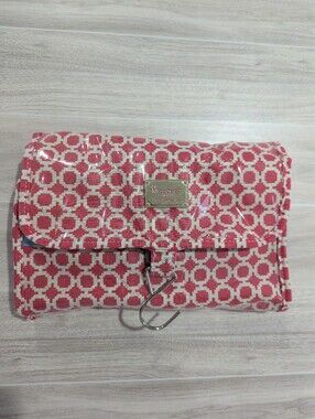 The Macbeth Collection Pink White Hanging Travel Toiletry Case *See Notes